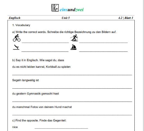 Englisch Klasse Schulaufgaben Bungen Realschule